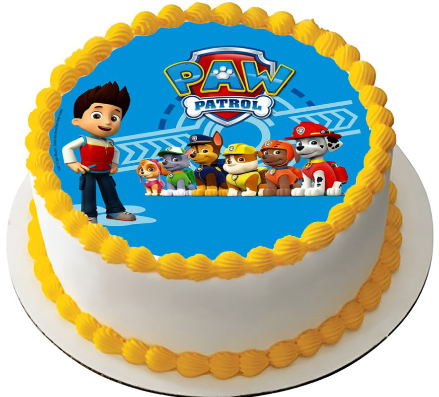 Cialda Ostia Senza Glutine Per Torta Tonda Paw Patrol Personalizzata