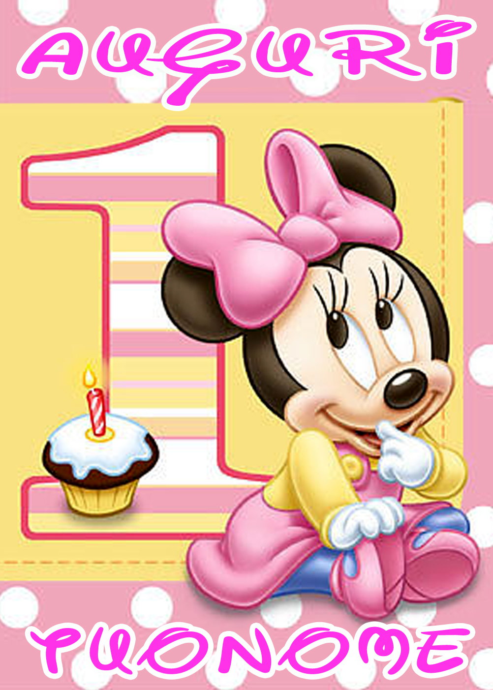 Cialda in ostia per torta primo compleanno Minnie baby personalizzabile,  cialde, ostie – Balloonshop Addobbi per Feste