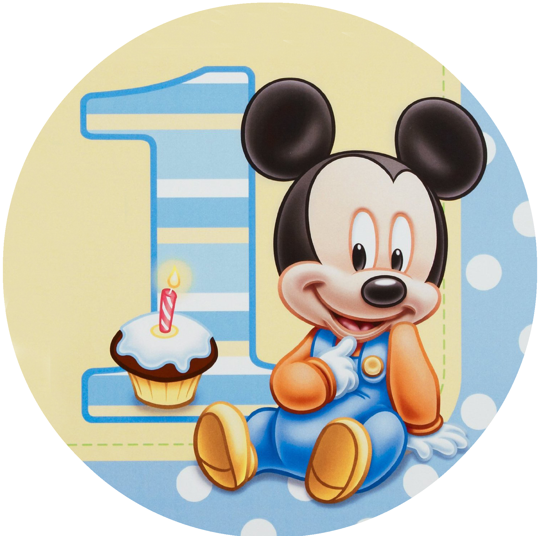 Cialda in ostia per torta PRIMO COMPLEANNO TOPOLINO BABY MICKEY