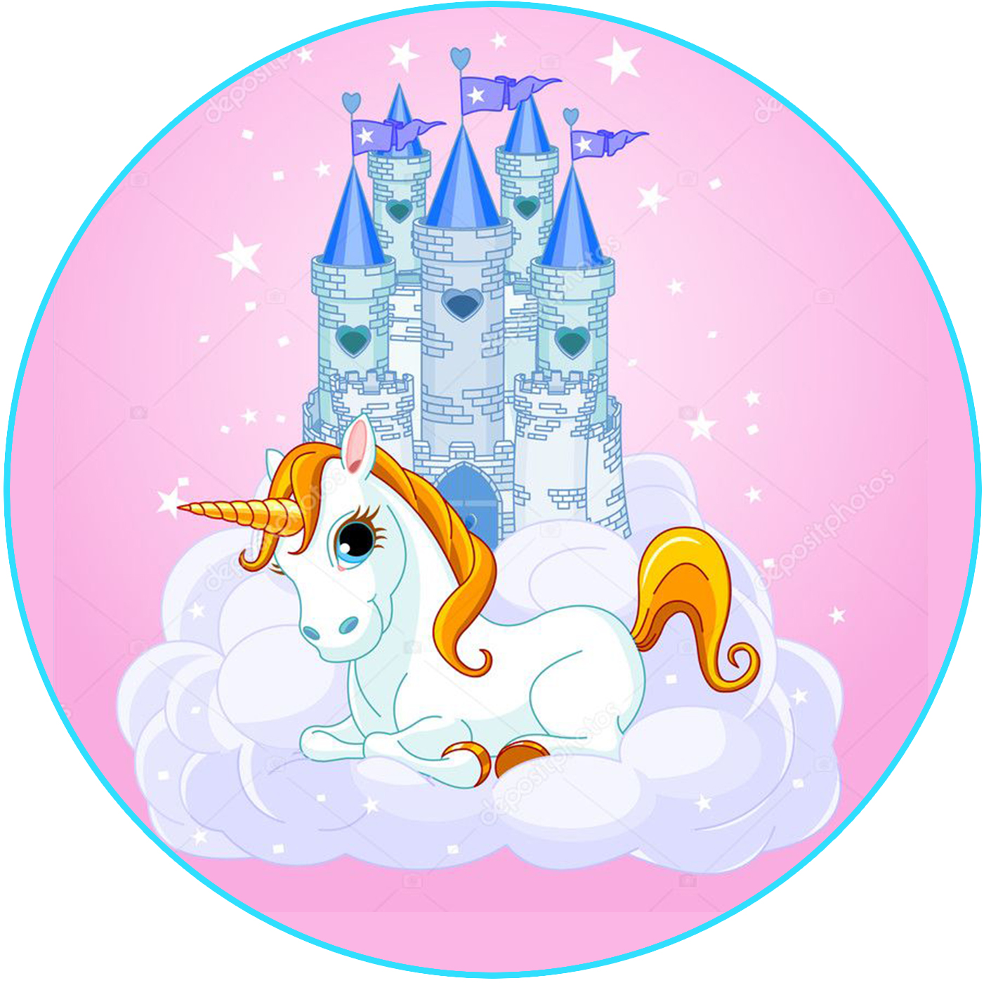 Cialda in ostia commestibile per torta tonda UNICORNO, personalizzata con  nome, disco, dolce, torte, cialde, ostie, cake topper, decorazioni, 030 –  Balloonshop Addobbi per Feste