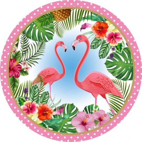 Cialda in ostia per torta tonda FENICOTTERO ROSA FLAMINGO, personalizzata  con nome, disco, dolce, torte, cialde, ostie, cake topper, decorazioni, 11  – Balloonshop Addobbi per Feste