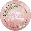 Cialda in ostia per torta tonda commestibile senza glutine, BUON  COMPLEANNO, HAPPY BIRTHDAY, DONNA, personalizzata con nome, disco, dolce,  torte, cialde, fogli, ostie, cake topper, decorazioni, AI – Balloonshop  Addobbi per Feste