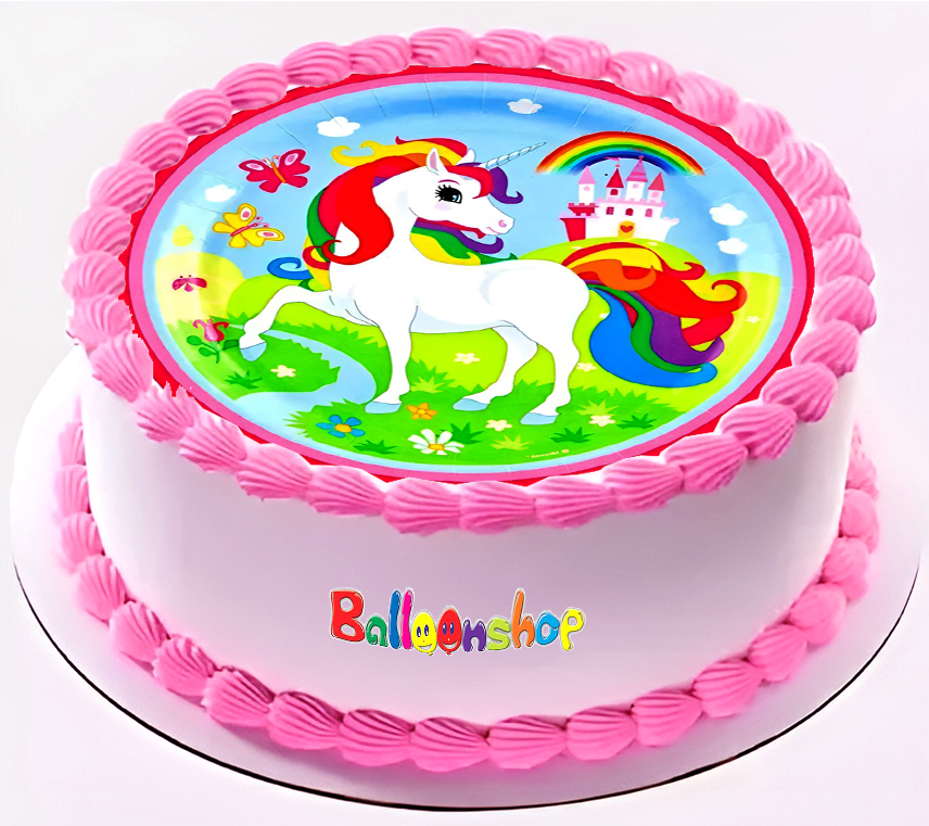 Cialda in ostia per torta UNICORNO ARCOBALENO personalizzabile, cialde,  ostie – Balloonshop Addobbi per Feste