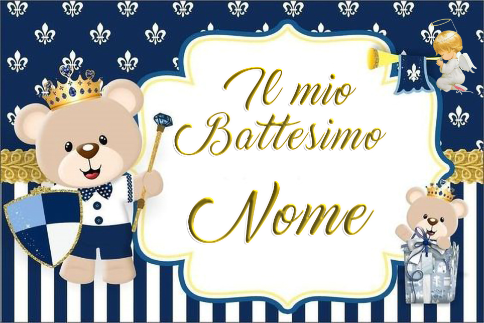 Cialda in ostia per torta rettangolare commestibile senza glutine BATTESIMO  ORSETTO BIMBO, BAMBINO, personalizzata con nome, dolce, torte, cialde, ostie,  cake topper, decorazioni, AH – Balloonshop Addobbi per Feste