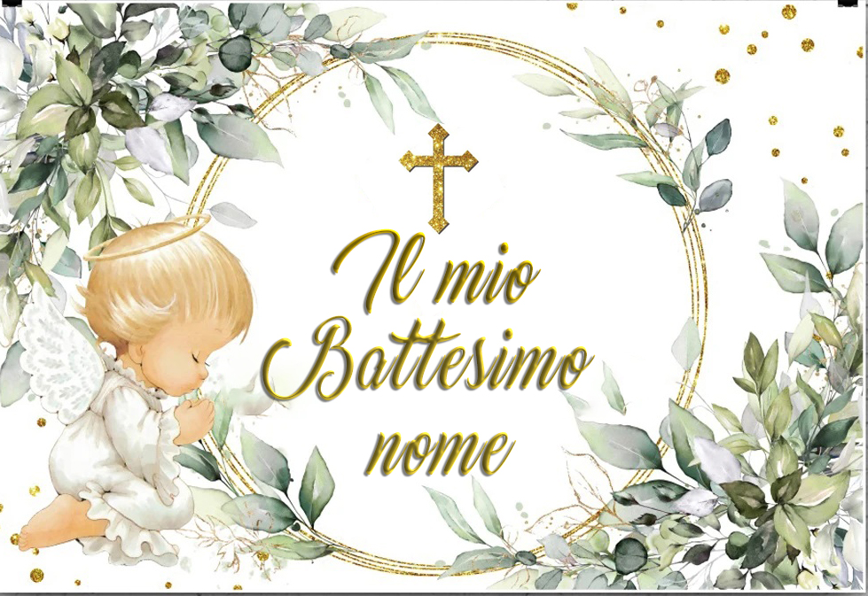 Cialda in ostia per torta rettangolare commestibile senza glutine BATTESIMO  BIMBO, BAMBINO, personalizzata con nome, disco, dolce, torte, cialde,  ostie, cake topper, decorazioni, AE – Balloonshop Addobbi per Feste